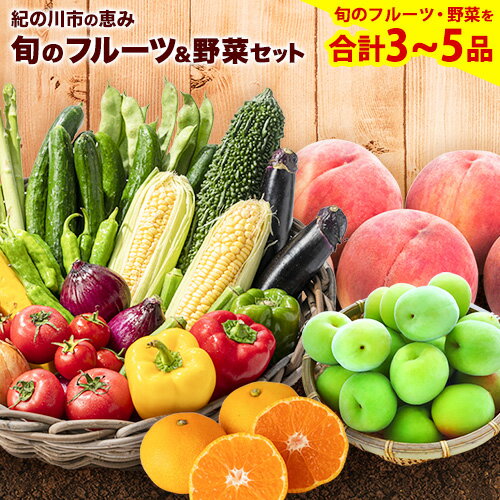 【ふるさと納税】紀の川市の恵み 旬のフルーツ＆野菜セット 計3~5品《30日以内に出荷予定(土日祝除く)...