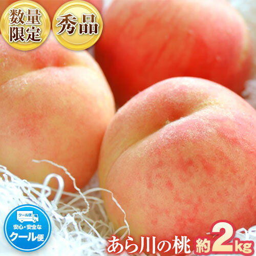 【ふるさと納税】あら川の桃 化粧箱入 約2kg(6-8玉) 秀品 八旗農園《2024年6月中旬-8月中旬頃出荷》 和歌山県 紀の川…