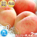 【ふるさと納税】【先行予約】あら川の桃 化粧箱入 約2kg(6-8玉) 秀品 八旗農園《2026年6月下旬-8月上旬頃出荷》 和歌山県 紀の川市 桃山町 もも モモ 果物 フルーツ