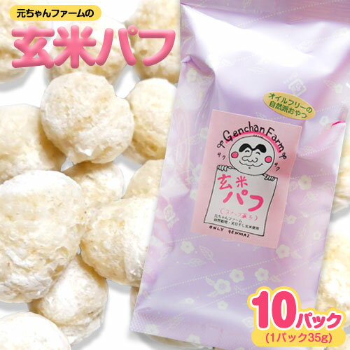 玄米パフ(10パック入り) 1パック35g 自然で優しい素朴なスナック菓子 元ちゃんファーム[90日以内に出荷予定(土日祝除く)] 和歌山県 紀の川市 玄米 パフ 送料無料