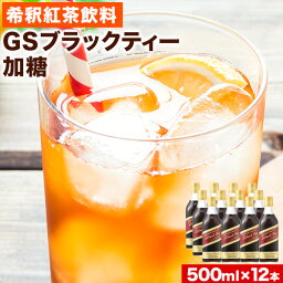 【ふるさと納税】希釈紅茶飲料 GSブラックティー 加糖 500ml×12本《90日以内に出荷予定(土日祝除く)》和歌山県 紀の川市 飲料 紅茶 5倍希釈 株式会社ジーエスフード ミルクティー アイスティー