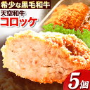 【ふるさと納税】揚げずにチンするコロッケ 天空和牛コロッケ 5個《30日以内に出荷予定(土日祝除く)》有限会社松牛 和歌山県 紀の川市 熊野牛 紀の川天空和牛 惣菜 おかず 冷凍