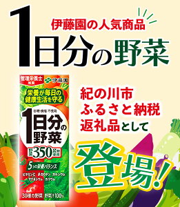 【ふるさと納税】紀の川市産 紙パック飲料 1日分の野菜 200ml×24本 1ケース 株式会社伊藤園 《30日以内に出荷予定(土日祝除く)》 和歌山県 紀の川市 野菜 ジュース 野菜ジュース 送料無料 1日分の野菜