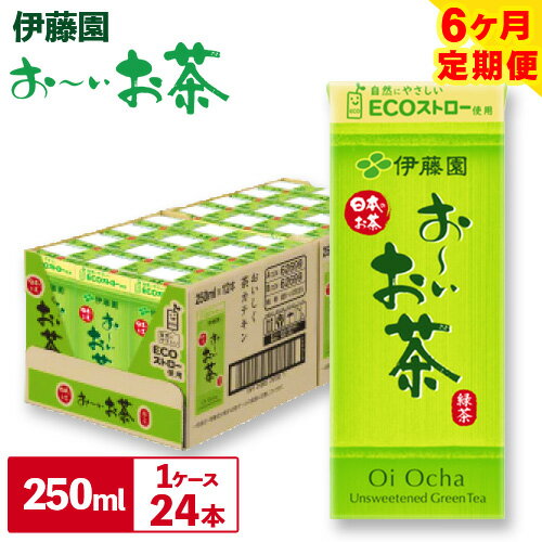 【ふるさと納税】【 6ヶ月 定期便 】紀の川市産紙パック飲料一日分おーいお茶250ml×24本 1ケース 株式会社伊藤園 毎月1回計6回お届け《お申込み月翌月から出荷開始》和歌山県 紀の川市 お茶 おーいお茶 緑茶 日本茶