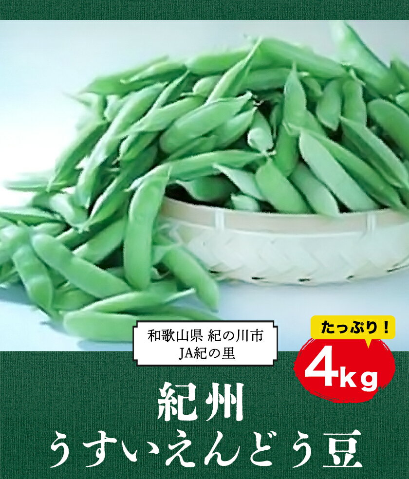 【ふるさと納税】【先行予約】紀州うすいえんどう豆 約4kg JA紀の里農業協同組合 《2024年5月上旬-5月中旬頃出荷》 和歌山県 紀の川市