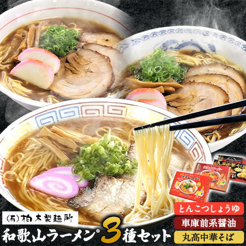 【ふるさと納税】 和歌山ラーメン 3種セット とんこつしょうゆ 車庫前系醬油 中華そば 有限会社柏木製麺所 《90日以内に順次出荷(土日祝除く)》 和歌山県 紀の川市 ラーメン 和歌山ラーメン とんこつ しょうゆ 醤油のサムネイル