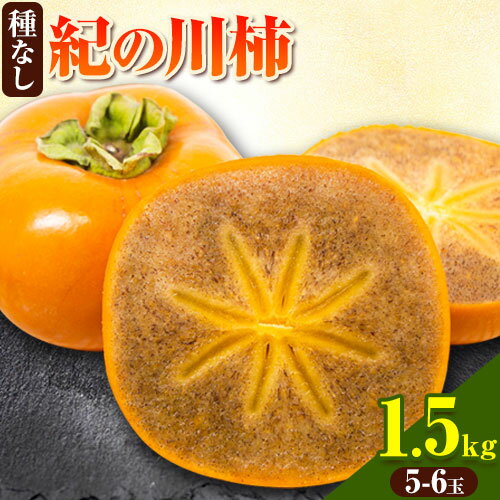 【ふるさと納税】【先行予約】紀の川柿約1.5kg【5～6玉入】 中前農園《2024年10月下旬-12月上旬頃より出荷予定》 和歌山県 紀の川市 柿 カキ かき 紀の川柿