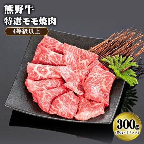 【ふるさと納税】「熊野牛」特選モモ焼肉300g 4等級以上 