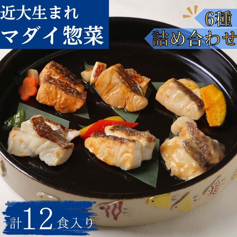 レンジで簡単!近大生まれマダイ惣菜 6種詰合せ(計12食入 / おかず お惣菜 西京漬け 近畿大学 詰め合わせ セット