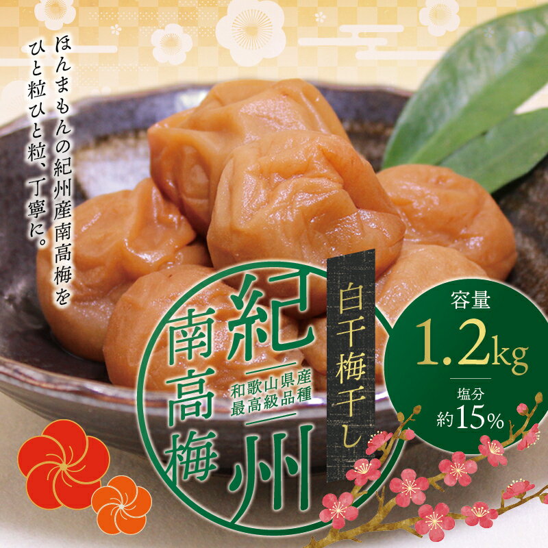 【ふるさと納税】最高級紀州南高梅中粒・白干梅干し 1.2kg【ご家庭用】 / 梅干し 梅 梅干 中粒