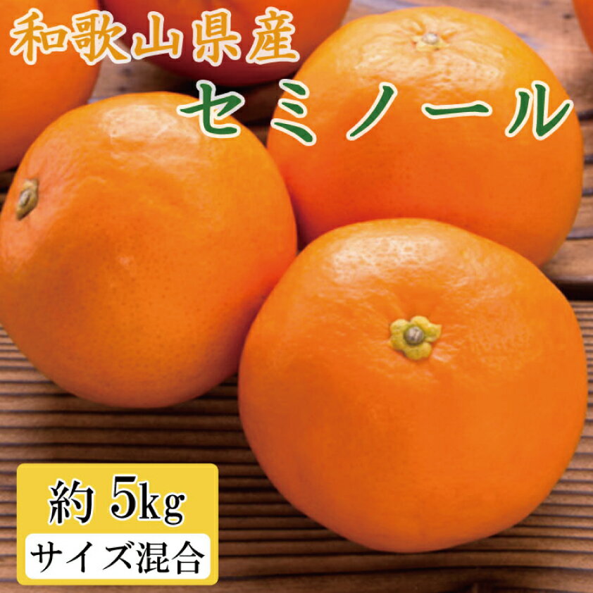 和歌山県由良町産セミノールオレンジ約5kg(サイズ混合 秀品) ※2025年4月上旬〜4月下旬ごろに順次発送(お届け日指定不可)