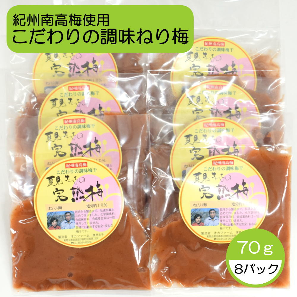 完熟紀州南高梅使用のこだわり調味ねり梅70g×8個入り / 和歌山 梅 ねりうめ ウメ