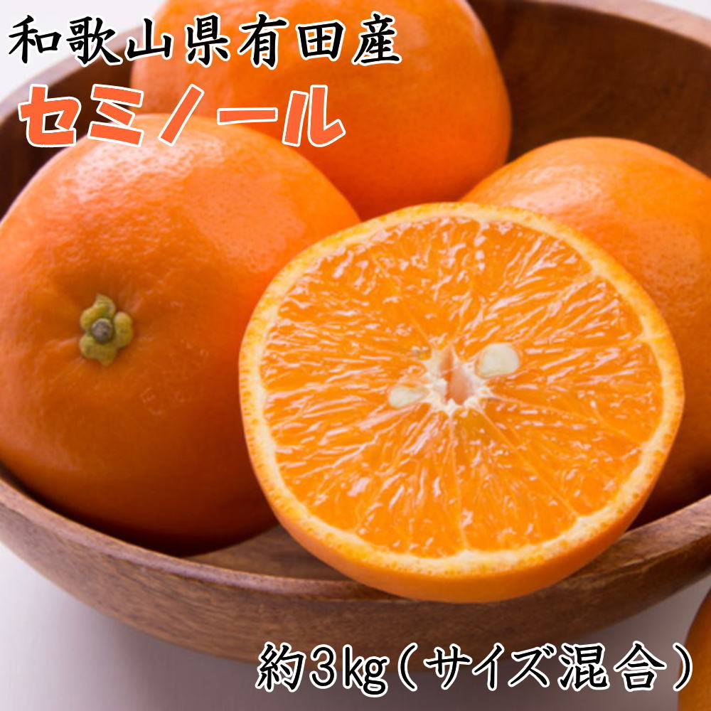 【ふるさと納税】【濃厚オレンジ】和歌山有田産セミノール約3kg(サイズ混合 秀品)※2026年4月中旬~2026年5月上旬頃に順次発送
