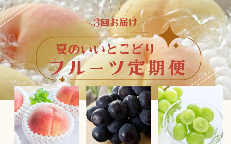 【ふるさと納税】【3か月定期便】夏のいいとこどりフルーツ定期便♪桃・ピオーネ・シャインマスカット