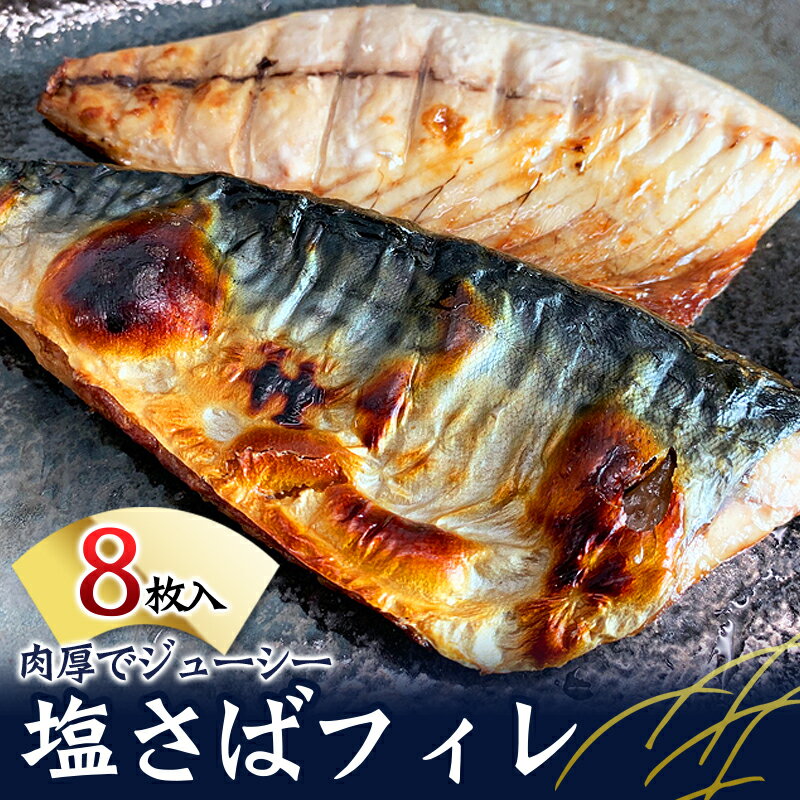 【ふるさと納税】 塩さばフィレ 8枚入（真空パック入）《 レビューキャンペーン 実施中 ! 》/さば サバ 鯖 フィレ 切り身 切身 魚 海鮮 焼き魚 おかずのサムネイル