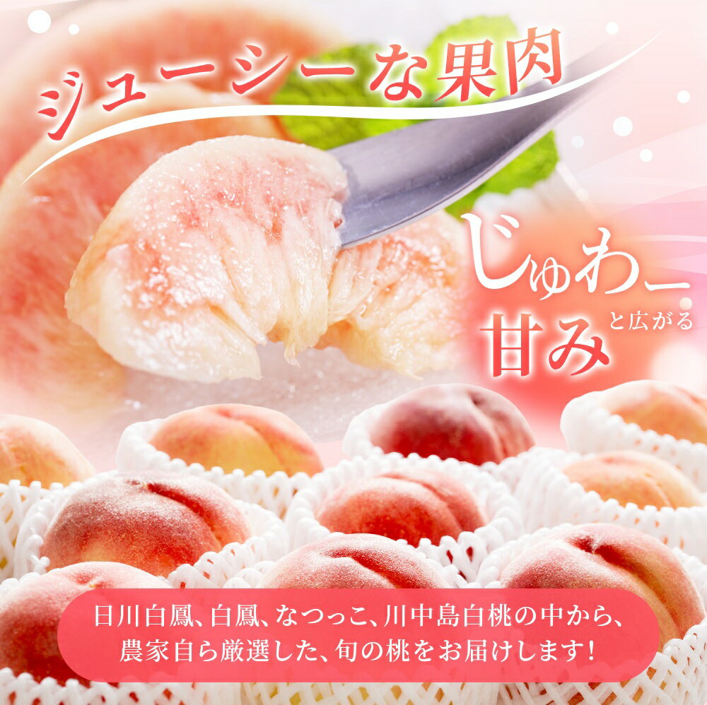 【ふるさと納税】 ☆極上秀品☆ 桃 約2kg 6〜8個入 【2025年6月下旬頃から7月下旬頃順次発送】こだわり農家厳選 桃 もも モモ 果物 くだもの フルーツ 先行予約 白鳳 川中島白桃 人気 和歌山の桃 贈答 贈り物 数量限定 お取り寄せ かつらぎ町 くしがきの里 送料無料【KG2】
