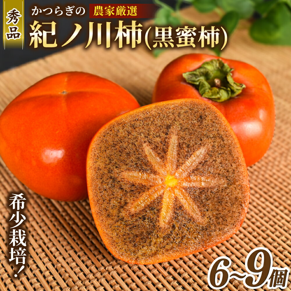 先行予約! 紀の川柿 (果実の中身が黒い!黒蜜柿)希少栽培! 秀品6個〜9個 こだわり農家厳選![※2026年10月上旬から11月上旬頃発送]/ 和歌山県 かつらぎ町 カキ 柿 太秋柿 紀ノ川柿 富有柿 早秋柿 秀品 紀の川柿 かき フルーツ 旬 秋[BK-kgr044]