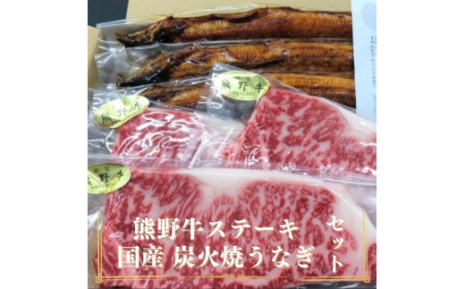 豪華限定企画!熊野牛ステーキと国産炭火焼鰻の贅沢うな牛セットB[MT28]