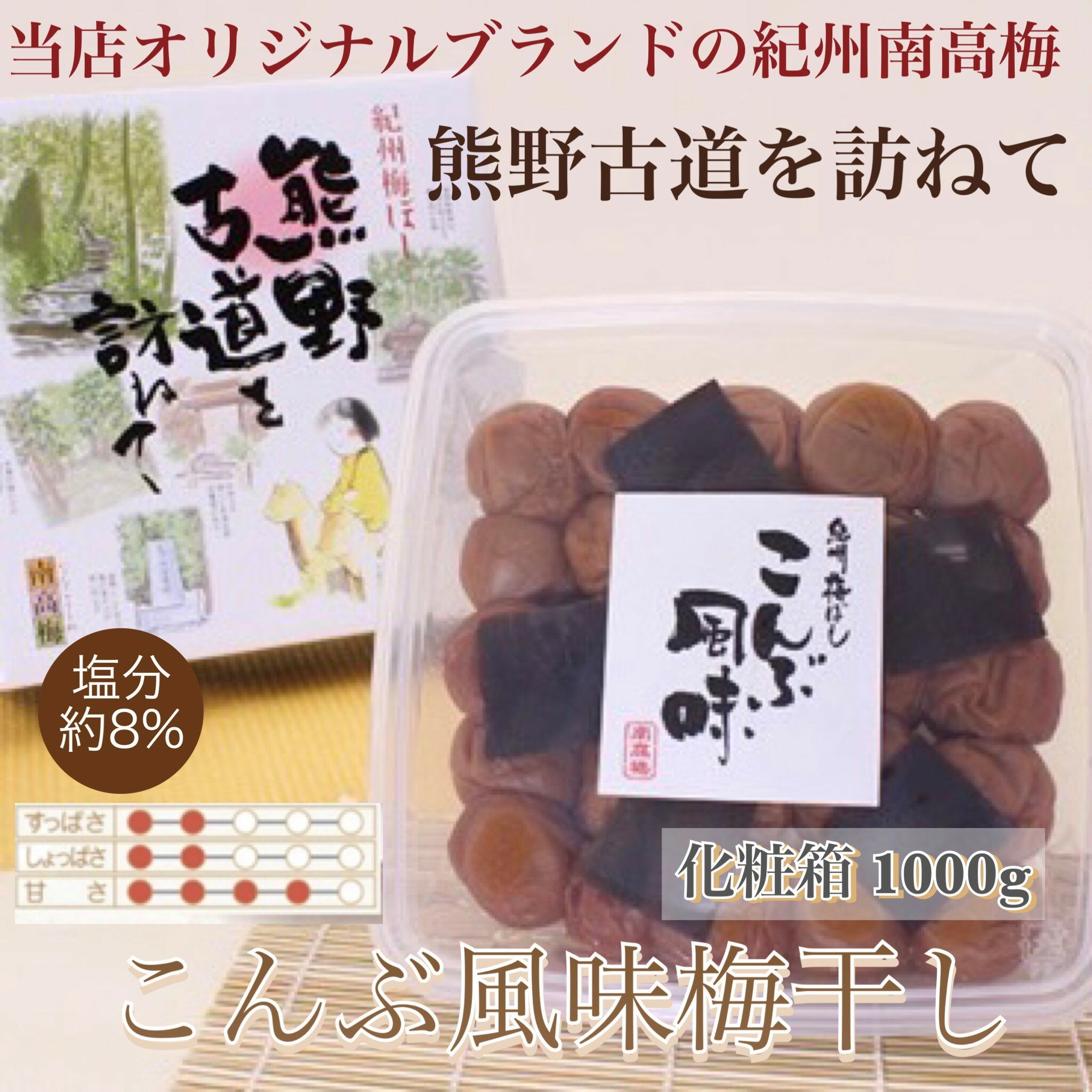 【ふるさと納税】【贈答用】紀州南高梅 こんぶ風味梅干 1000g 化粧箱入 【US23】【準備でき次第、順次発送】 | 梅干 食品 加工食品 人気 おすすめ 送料無料