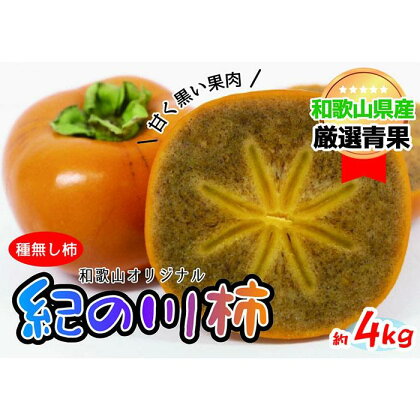 ★10月中旬以降発送★【和歌山県紀北地方の特産品！紀の川柿(約4kg)　 | フルーツ 果物 くだもの 食品 人気 おすすめ 送料無料 先行予約 数量限定