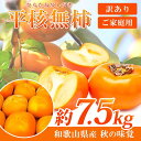 【ふるさと納税】【ご家庭用】平核無柿（ひらたねなしがき）約7.5kg 和歌山秋の味覚【2024年発送】かつらぎ町産【UT32】 | フルーツ 果物 くだもの 食品 人気 おすすめ 送料無料 先行予約 数量限定 種無し たねなし かき 訳あり 家庭用