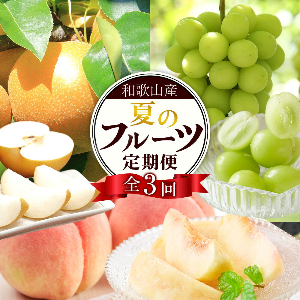 定期便全3回 [7月・8月・9月発送] 和歌山の夏のフルーツをお届け(桃・梨・シャインマスカット) [TM224] | シャイン マスカット ぶどう なし もも フルーツ 果物 くだもの 食品 人気 おすすめ 送料無料 定期便 産地直送