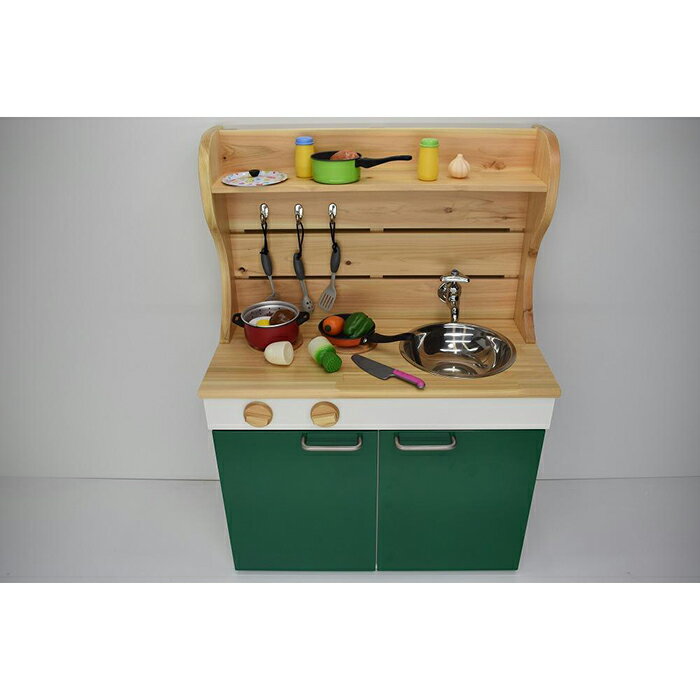 【ふるさと納税】ままごとキッチンW590【カラー：緑】 | 和歌山県 九度山町 和歌山 楽天ふるさと 納税 支援品 返礼品 おもちゃ おままごと キッチン 子供 子ども こども 幼児 女の子 男の子 ままごと クッキングトイ キッズ 誕生日プレゼント 誕生日 プレゼント
