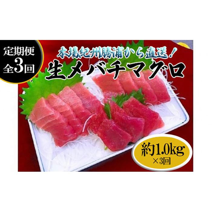 [定期便全3回]生まぐろの本場紀州勝浦から直送! 生メバチマグロ 約1kg(1カ月に1回お届け)(全3ヵ月) | 和歌山 定期便 お取り寄せグルメ 魚介類 魚介 まぐろ マグロ 鮪 刺身 お刺身 海鮮