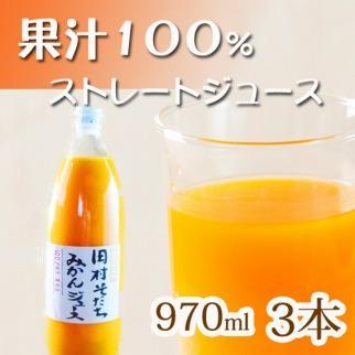 果汁100%　田村そだちみかんジュース　970ml×3本