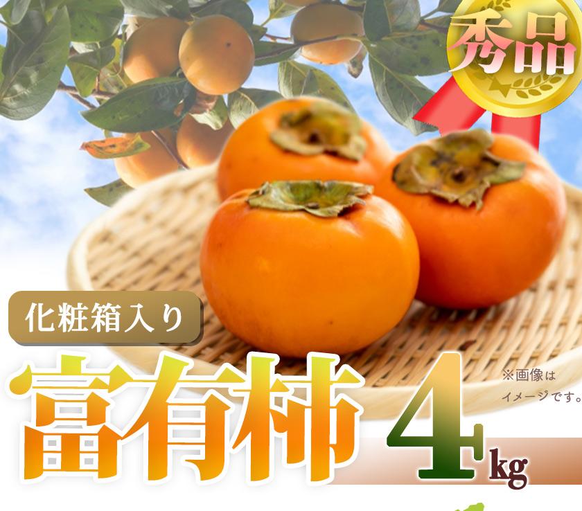 【ふるさと納税】和歌山秋の味覚 富有柿 約4kg化粧箱入「2025年11月上旬以降発送予定」【UT50】