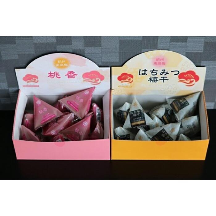 【ふるさと納税】紀州南高梅 はちみつ梅干&桃の梅干(テトラピロー)各12個入り 【US11】 | 梅干 食品 加工食品 人気 おすすめ 送料無料