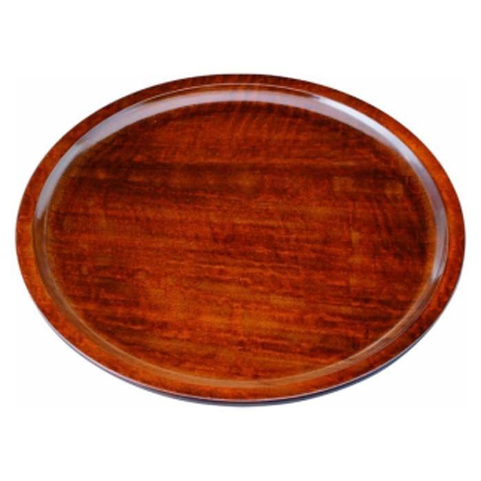 木製くりぬき丸盆 24cm 厚型 茶染[YG397] | クラフト 民芸 人気 おすすめ 送料無料