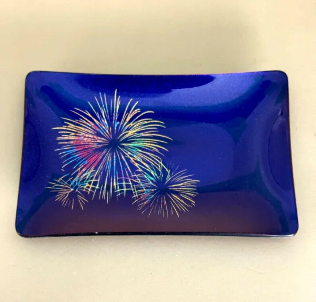 角小皿 花火 マジョブルー [NF131] | 食器 パーティ 漆器 工芸品 クラフト 民芸 人気 おすすめ 送料無料 ギフト プレゼント 贈り物