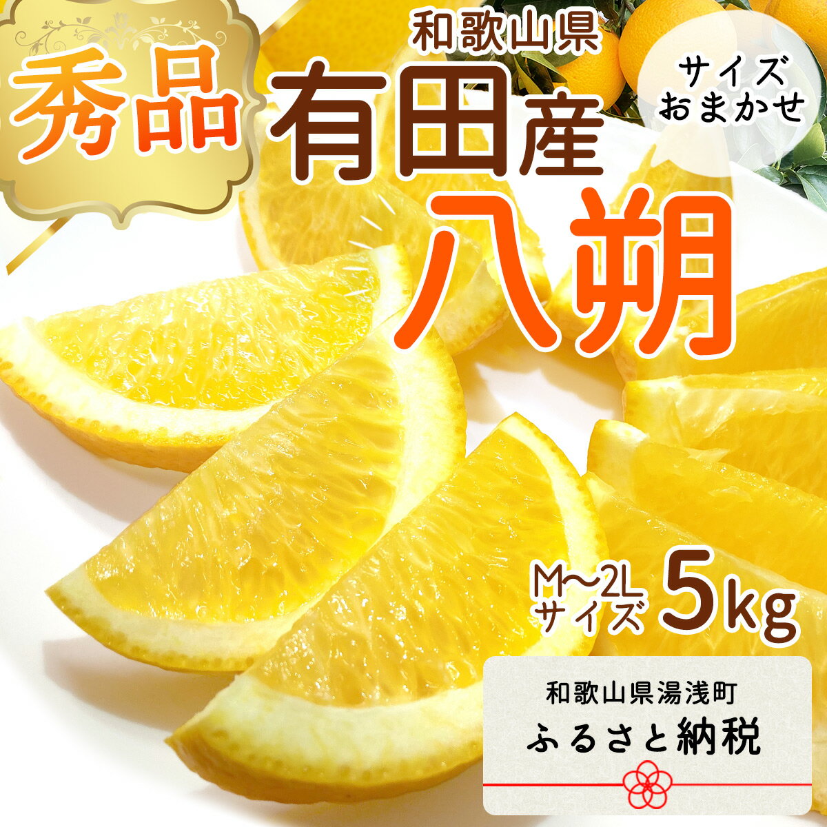 【ふるさと納税】【限定】 【先行予約】和歌山県有田産 八朔 5kg 秀品 (M～2Lサイズおまかせ)のサムネイル