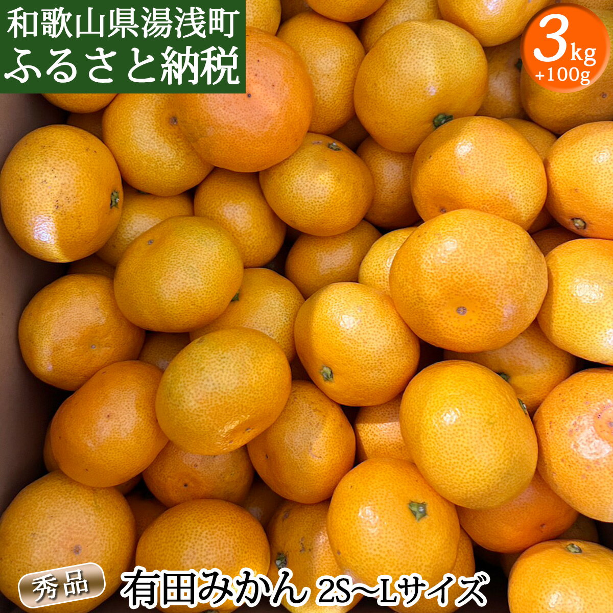 【ふるさと納税】秀品 有田みかん 和歌山県産 2S〜Lサイズ 大きさお任せ 3kg+100g【ミカン 蜜柑 柑橘 温州みかん 和歌山 有田】のサムネイル