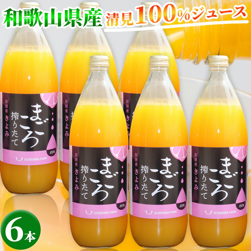 【ふるさと納税】【まごころ搾りたて】清見 100%ジュース 1000ml 6本【ジュース 清見 みかんジュース オレンジジュース 柑橘 和歌山 有田】