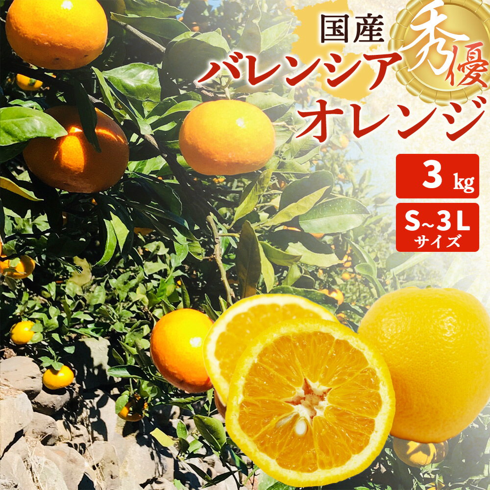 57位! 口コミ数「0件」評価「0」【先行予約】国産 バレンシアオレンジ 秀優 3kg S～3Lサイズ【バレンシア オレンジ 国産オレンジ 柑橘 和歌山 有田】