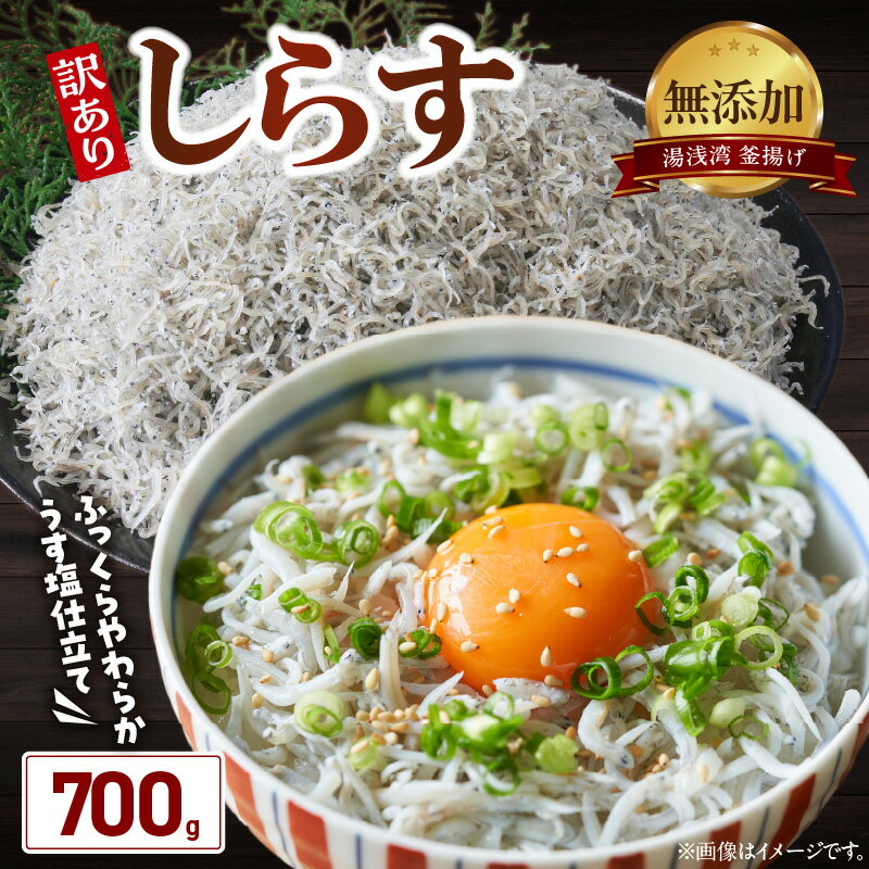 【ふるさと納税】湯浅湾の釜揚げしらす たっぷり700g 【無添加 無着色 訳あり 家庭用 簡易包装 和歌山県】