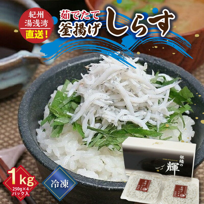 【ふるさと納税】釜揚げしらす 1kg 250g 4パック 紀州湯浅湾直送 茹でたて 釜揚げ しらす 無添加 無着色 安心 安全 赤穂の塩 国産 海の幸 海鮮 魚介 食品 食べ物 冷凍 まるとも海産 お取り寄せ…