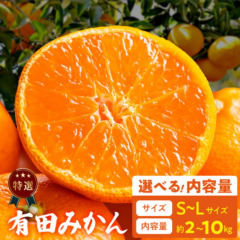 [限定] 特選 有田みかん サイズ 混合 おまかせ S 〜 L 約 2kg 〜 10kg みかん 柑橘 フルーツ 果物 果実 果汁 デザート 深み 濃厚 国産 贈答用 ギフト用 北野農園 お取り寄せ 和歌山県 湯浅町 送料無料