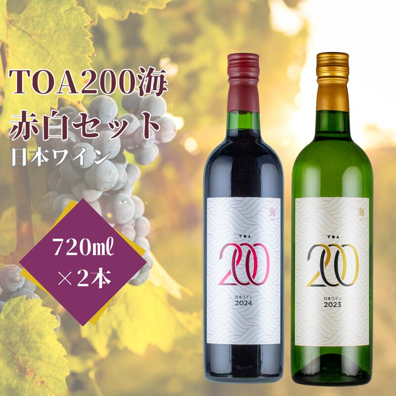 TOA200 海 720ml 赤白セット 各1本づつ【ワイン 赤ワイン 白ワイン 日本ワイン 国産 日本産 飲み比べセット 720ml 2本】