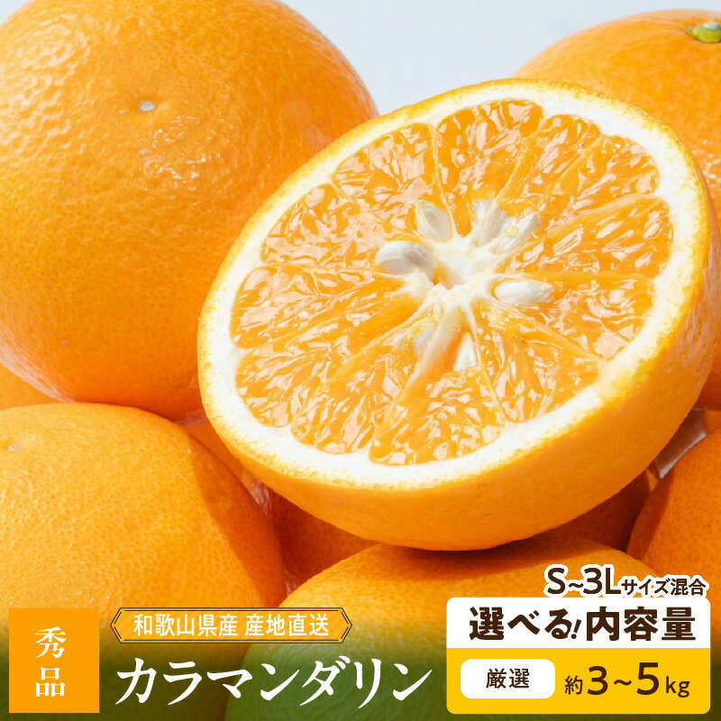 [限定][2026年先行予約] 和歌山県産 カラマンダリン 秀品 選べる 内容量 3kg 5kg S 〜 3L サイズ混合 新鮮 果実 洗練 味わい 深み 香り デザート お菓子作り ジュース ジャム 鮮やか 風味 楽しむ フルーツ 果物 お取り寄せ 和歌山県 湯浅町 送料無料