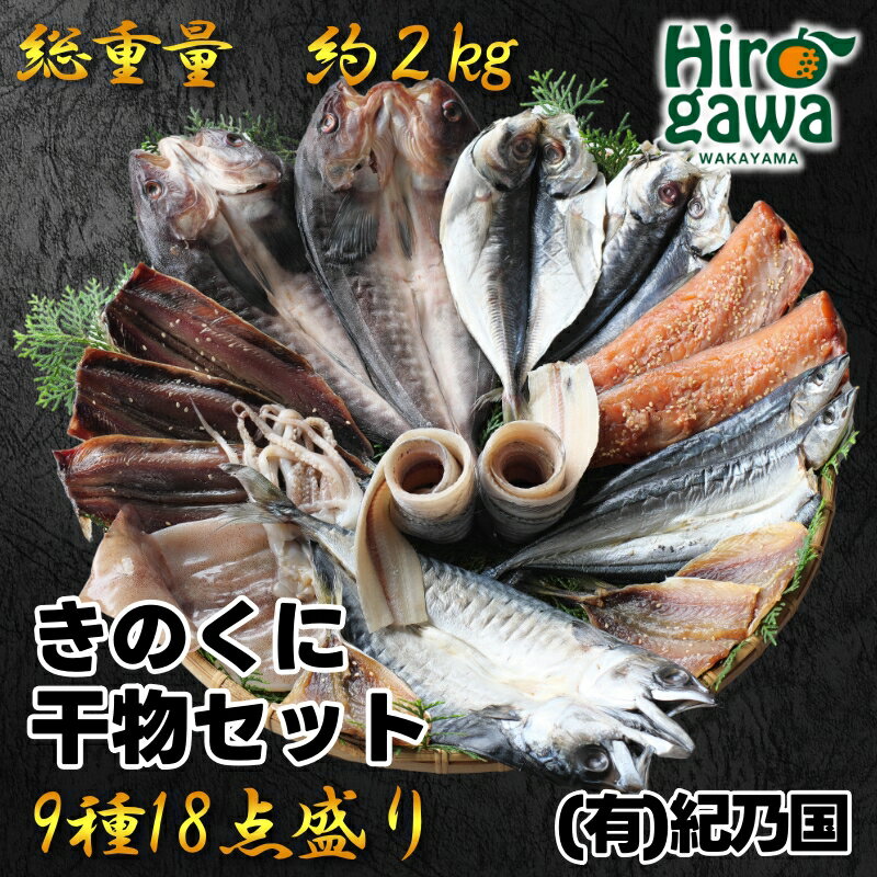【ふるさと納税】 干物 『総重量約2kg！』9種18点盛 きのくにフルセット / お取り寄せ グルメ 冷凍 クール ひもの 低塩 開き 一夜干し みりん干し 湯浅湾 湯浅醤油 真あじ アジ 太刀魚 ほっけ ホッケ サンマ イカ 鯖 サバ 魚 海鮮 魚介 海の幸 //fish //bestのサムネイル
