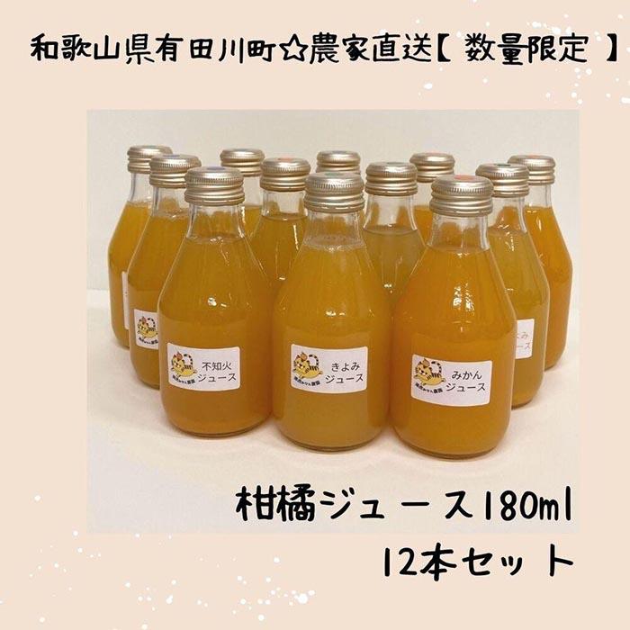 【ふるさと納税】【お中元】数量限定　果汁100％！ 搾りたての柑橘ジュース　180ml×12本　2024年7月1日～8月5日ごろ順次発送