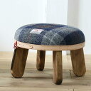 【ふるさと納税】まぁるいスツール【ネイビー&グレーチェック×ブラウン】 子供 椅子イスキッズ HARRIS TWEED(ハリスツイード) 家具 | クラフト 民芸 人気 おすすめ 送料無料(3)