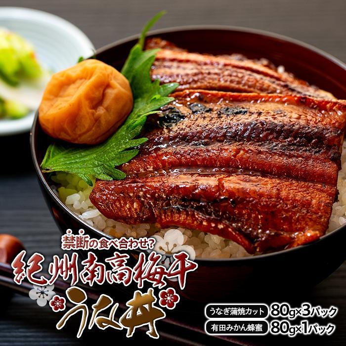 紀州南高梅 うな丼 うなぎ蒲焼 240g × 紀州南高梅干 80g 有田みかん蜂蜜 塩分7% 約3人前 | うなぎ 蒲焼 南高梅 梅干し 梅干 セット ひつまぶし どんぶり 丼 和歌山 有田川町 鰻 魚介類 水産 食品 人気 おすすめ 送料無料