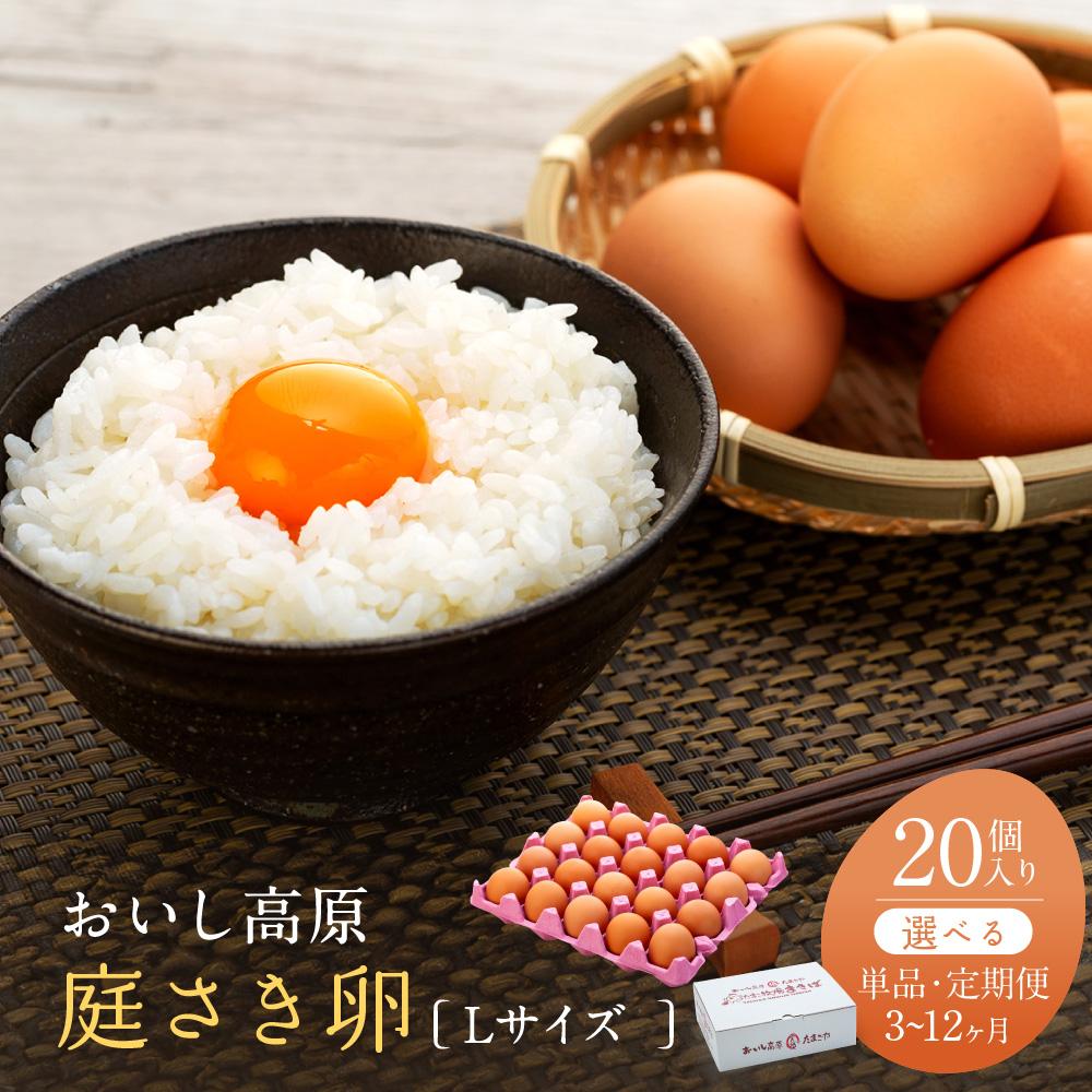 【ふるさと納税】【単品・定期便より選択可】おいし高原 庭さき卵 Lサイズ 20個入り たまご 卵 玉子 | 卵 食品 人気 おすすめ 送料無料