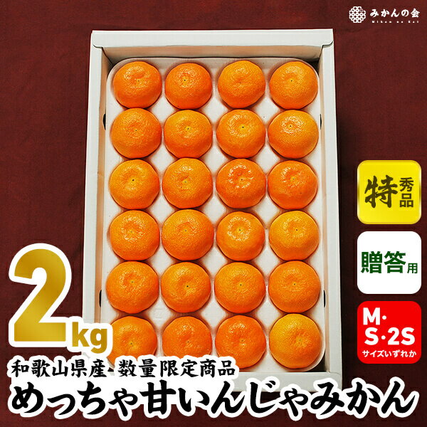 【ふるさと納税】めっちゃ甘いんじゃみかん 糖度12度以上 特秀品 2kg 有田産 有田みかん S品 贈答用 フルーツ 果物 柑橘 産地直送 みかんの会 大粒 中粒 小粒 ※12月上旬～2022年2月中旬頃に順次発送予定※着日指定送不可