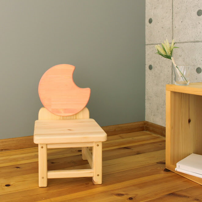 【ふるさと納税】こども椅子　おつきさま（color：ピーチ）※着日指定不可