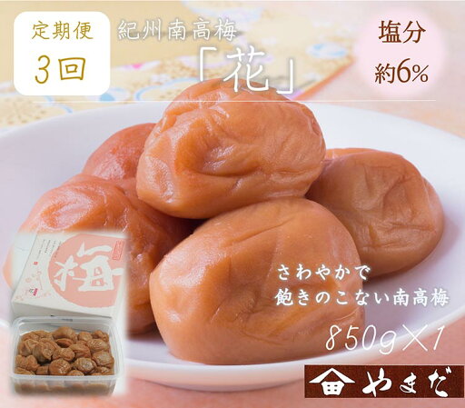 【ふるさと納税】【定期便/3か月ごと/全3回】紀州南高梅「花」塩分約6%(850g) 【ふるさと納税】【定期便/3か月ごと/全3回】紀州南高梅「花」塩分約6%(850g)